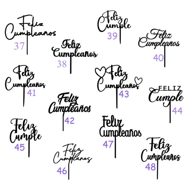 Topper Feliz Cumpleaños para pinchar