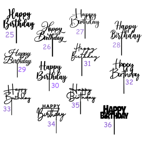 Topper happy birthday para pinchar
