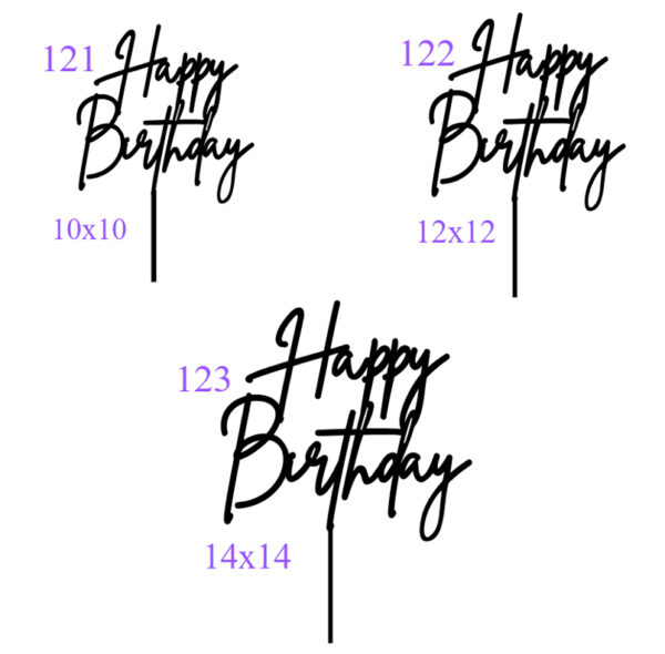 Topper happy birthday para Pinchar 12x12